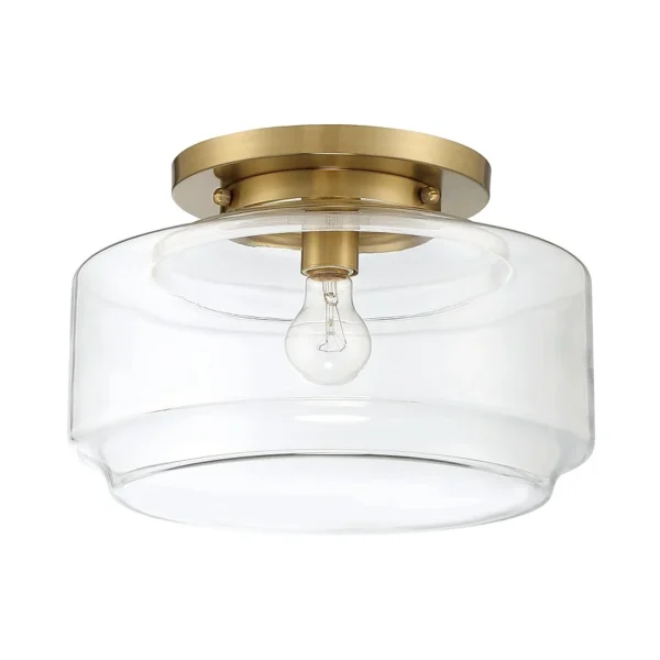 1-Light 14-in Satin Brass Flush Mount Light by Craftmade