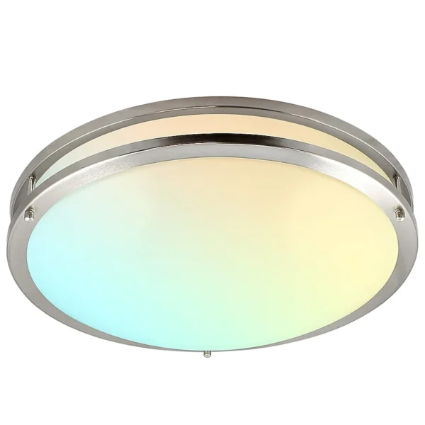 1-Light 4.45-in Brushed Chrome Flush Mount Light ENERGY STAR Certified by Luxrite