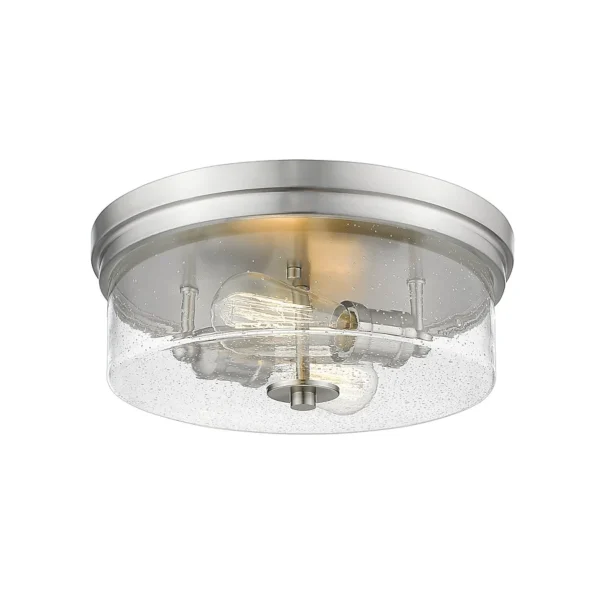 2-Light 13-in Brushed Nickel Flush Mount Light by Z-Lite Bohin