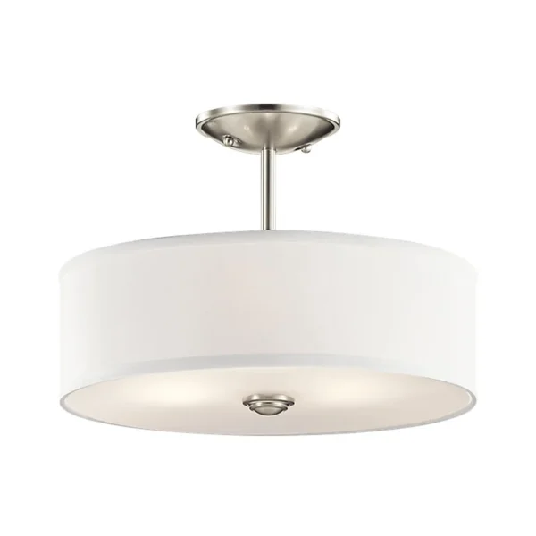 3-Light 14-in Brushed Nickel Semi Flush Mount Light by Kichler Shailene