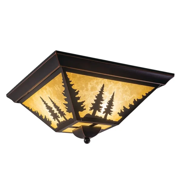 3-Light 14-in Oil Rubbed Bronze Indoor/Outdoor Flush Mount Light by Cascadia Yosemite