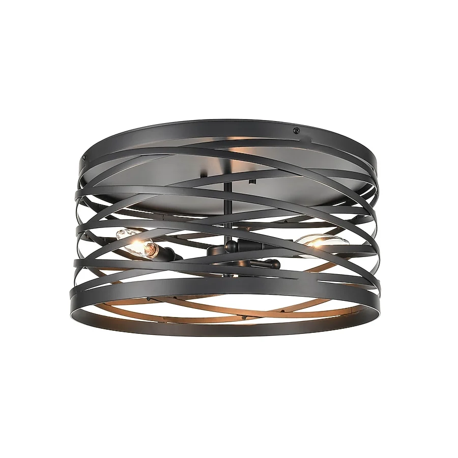 3-Light 16-in Matte Black Flush Mount Light by 929 Lighting (1) 3 Light 16 in Matte Black Flush Mount Light by 929 Lighting 1